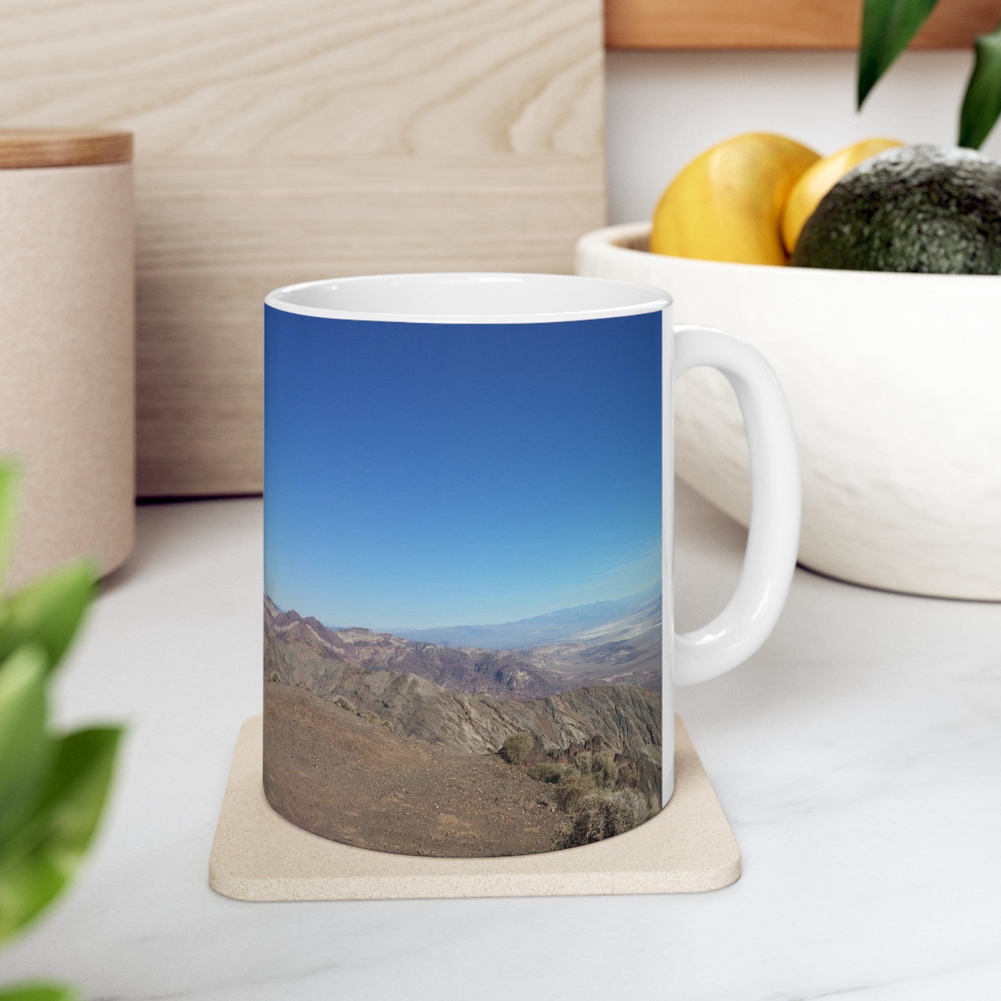 Peaceful blue scenic design Ceramic Mug 11ozSush Dopamine Decor