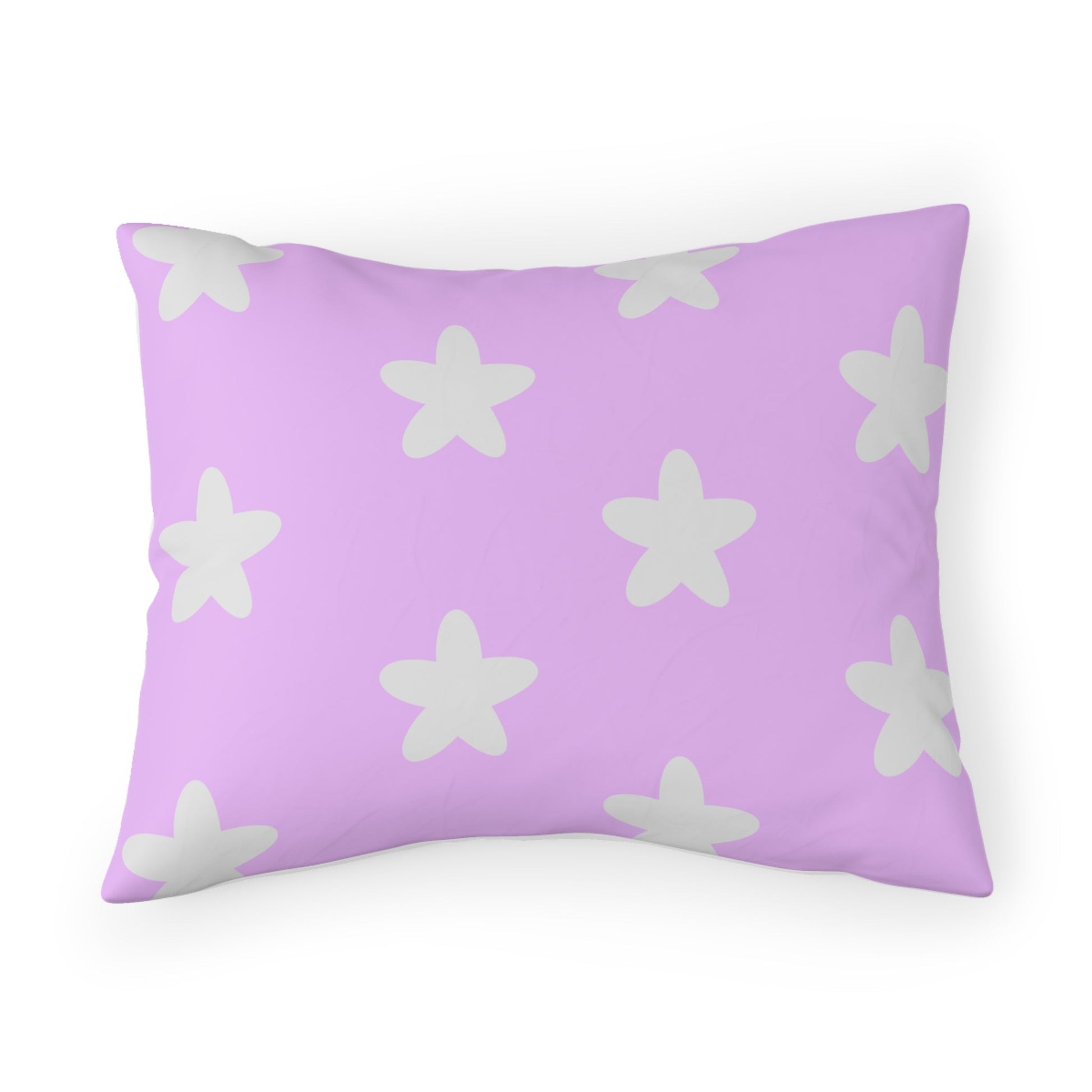 Pink and White Floral Pillow ShamSush Dopamine Decor