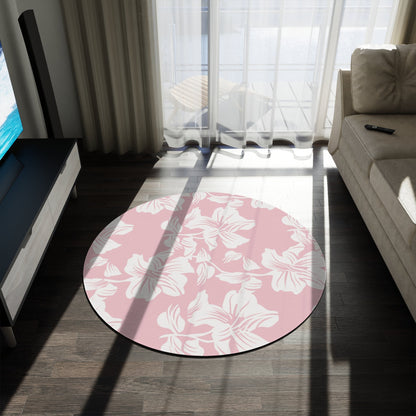 Pink and White Round Rug, Modern Carpets, Area Rugs for Home DecorSush Dopamine Decor