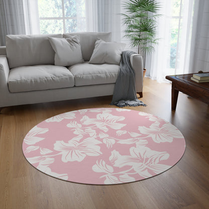 Pink and White Round Rug, Modern Carpets, Area Rugs for Home DecorSush Dopamine Decor