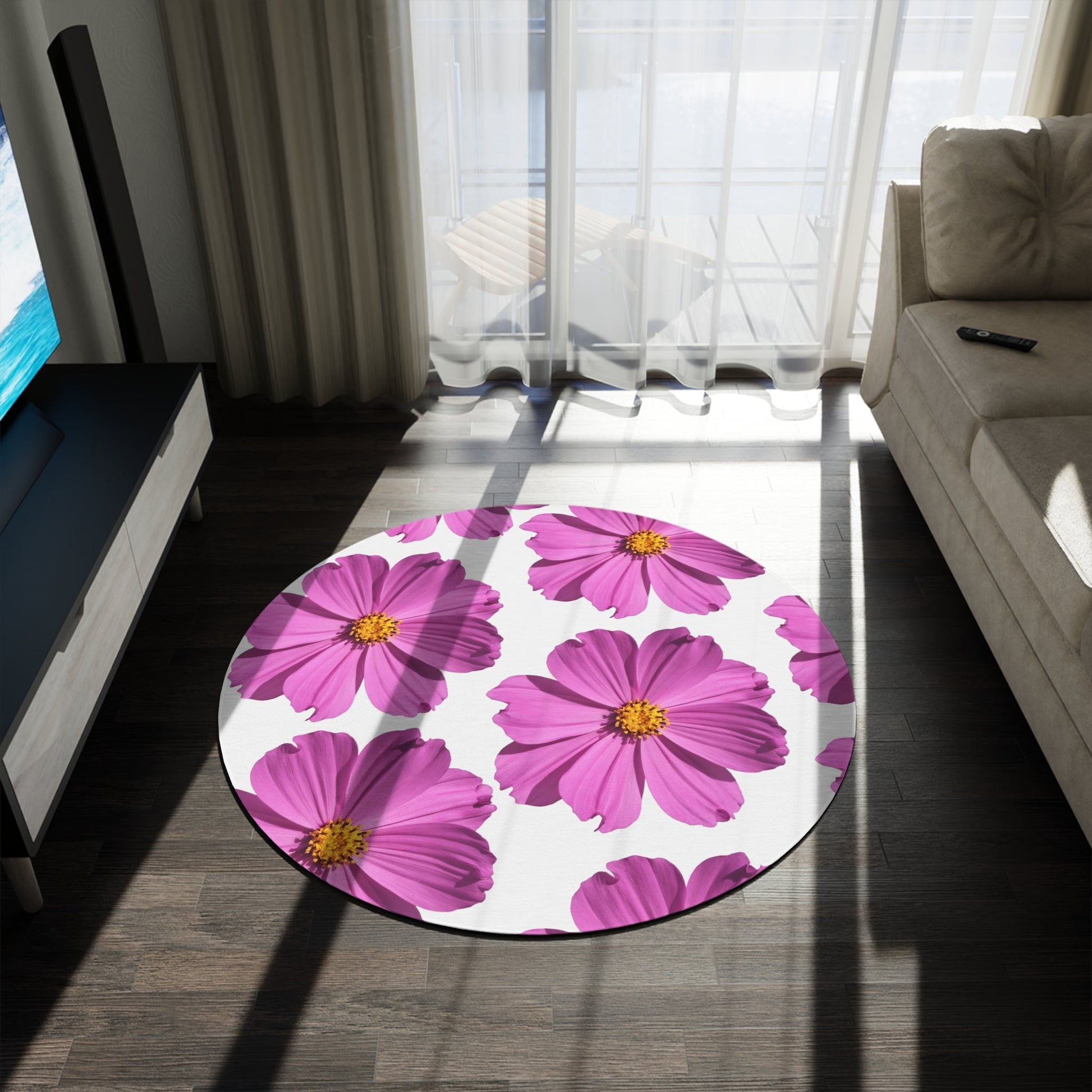 Pink Floral Round Rug | Home DecorSush Dopamine Decor