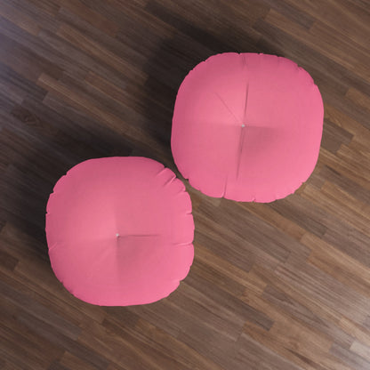 Pink Solid Tufted Floor Pillow, Round Pillow, Living Room Cushion, Home Decor PillowSush Dopamine Decor