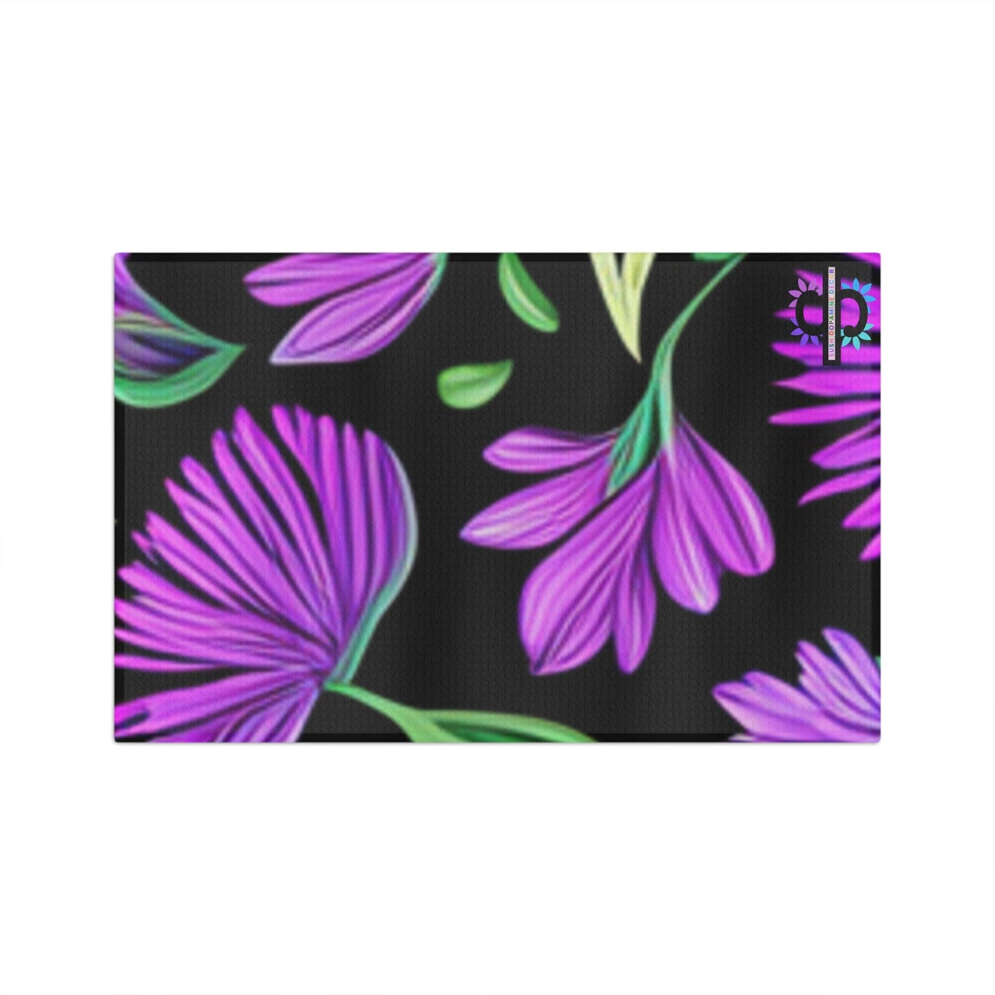 Purple and Black Floral Napkin, Soft Tea Towel, Home Decor Kitchen Napkin, Extra Plush Soft TowelSush Dopamine Decor