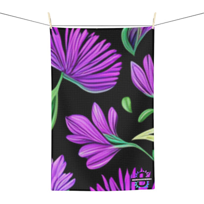 Purple and Black Floral Napkin, Soft Tea Towel, Home Decor Kitchen Napkin, Extra Plush Soft TowelSush Dopamine Decor