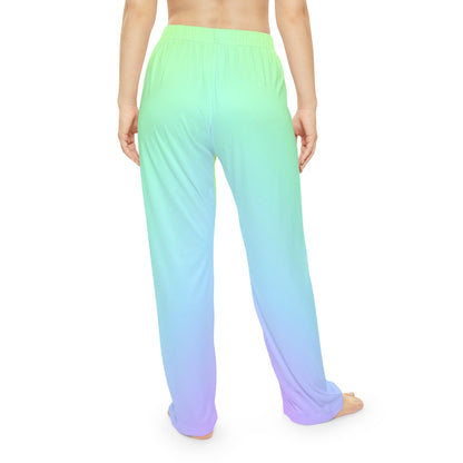 Purple and Green Gradient Women Pants, Comfy Pajamas, Extra Soft Pants, Active Women Apparels, Cool Lightweight PyjamaSush Dopamine Decor