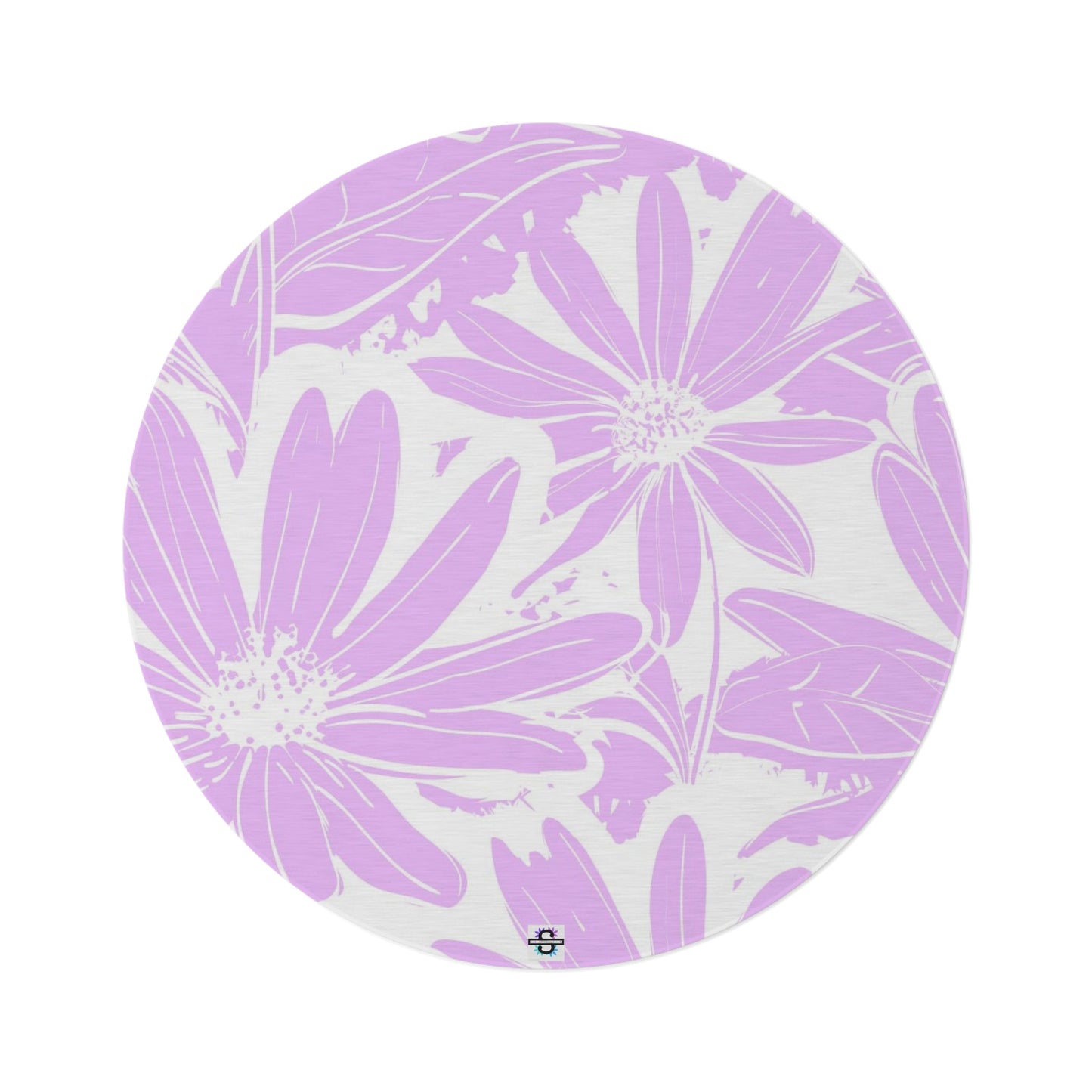 Purple and White Floral Round Rug | Home DecorSush Dopamine Decor