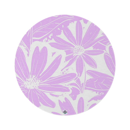 Purple and White Floral Round Rug | Home DecorSush Dopamine Decor