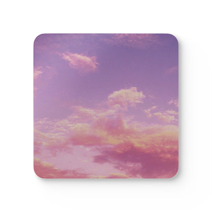 Purple Cloudy Print Corkwood Coaster Set | Home DecorSush Dopamine Decor