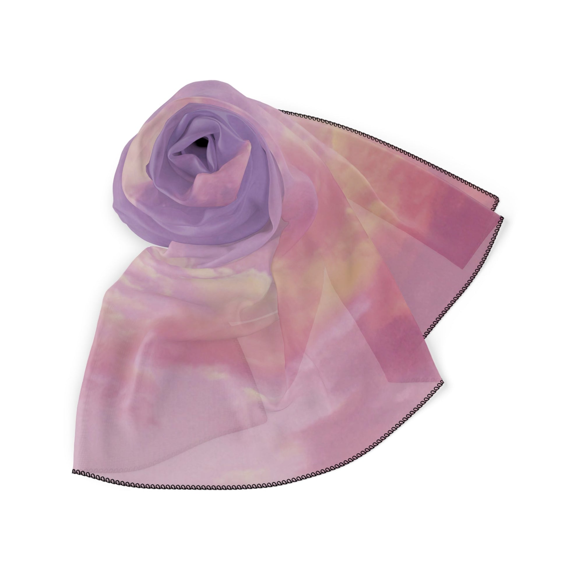 Purple Cloudy Print Poly Scarf | ApparelsSush Dopamine Decor