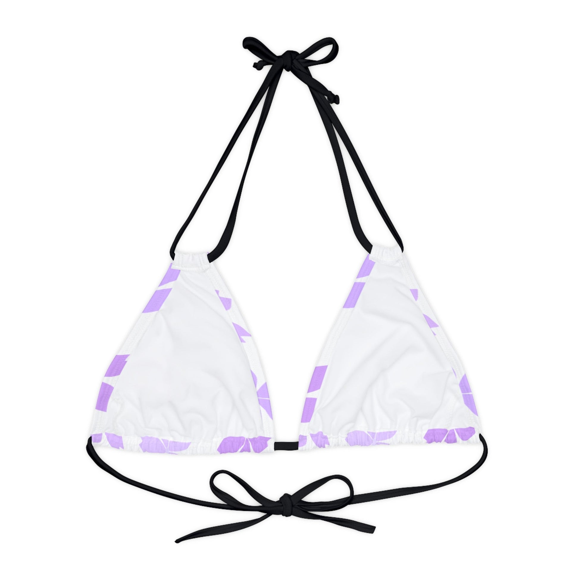 Purple Floral Lavender Bikini Top, Adjustable Straps, Removable Cups, Comfortable Bikini, ApparelsSush Dopamine Decor