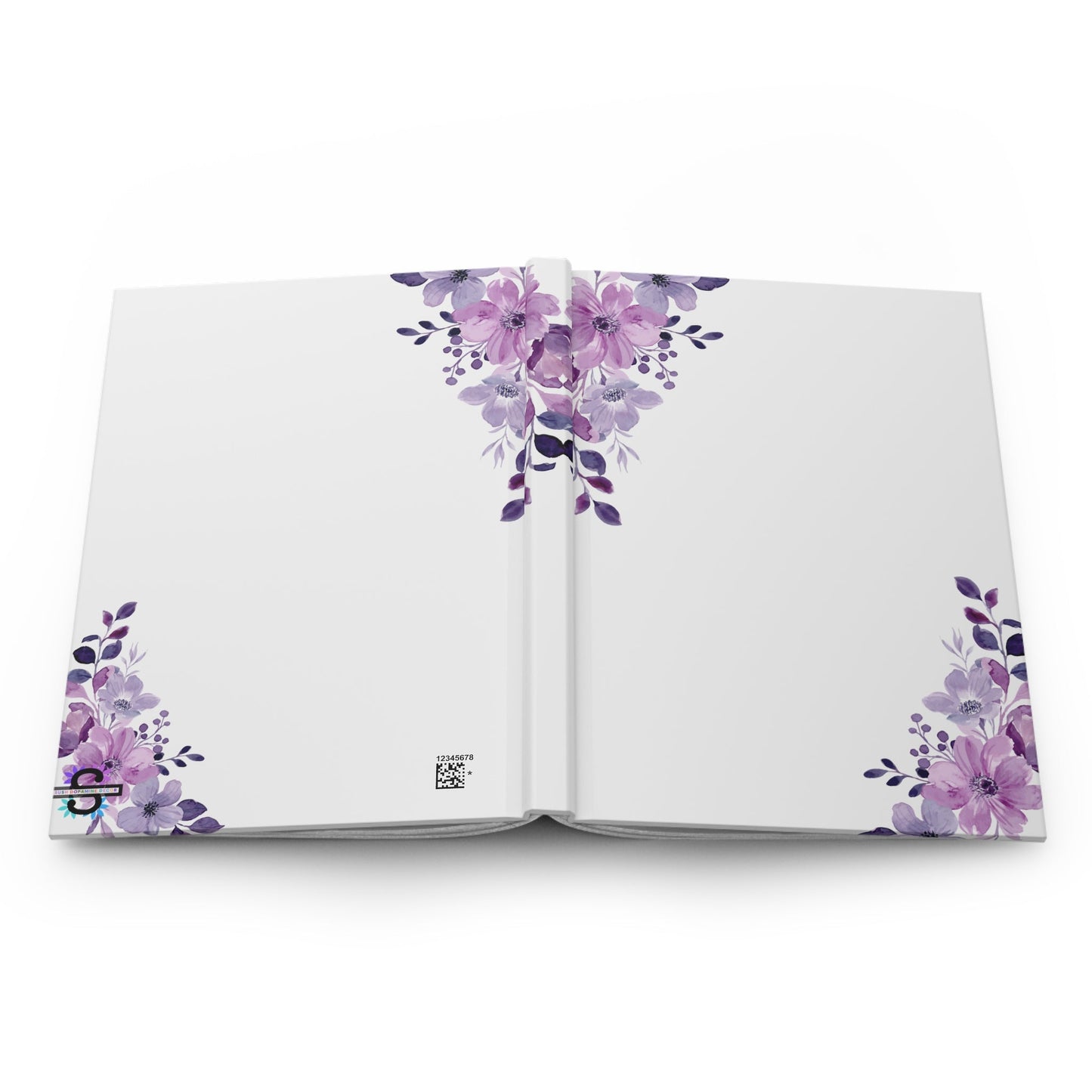 Purple floral white Hardcover JournalSush Dopamine Decor