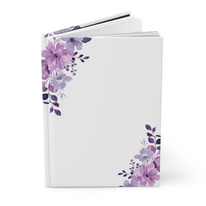 Purple floral white Hardcover JournalSush Dopamine Decor