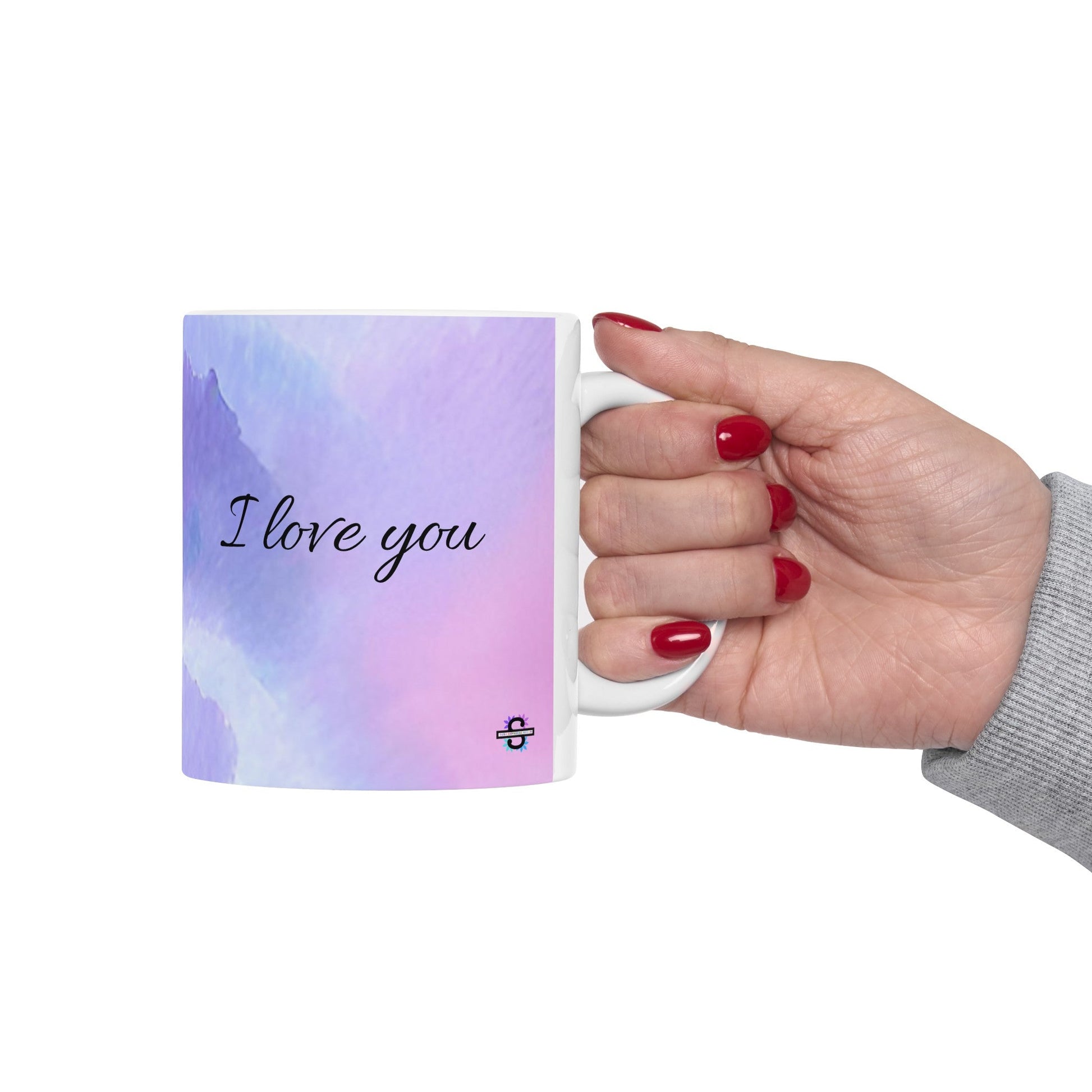 Purple gradient "I LOVE YOU" MugSush Dopamine Decor