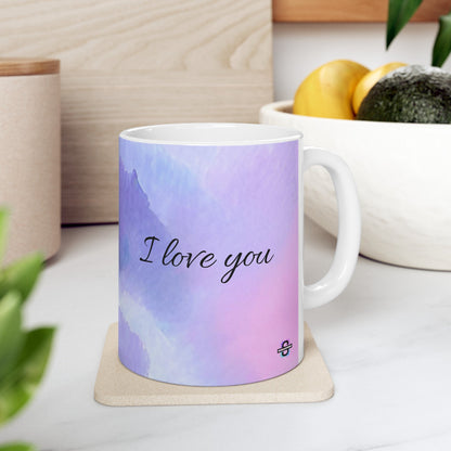 Purple gradient "I LOVE YOU" MugSush Dopamine Decor