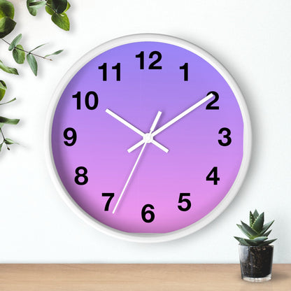 Purple Gradient Wooden Wall Clock, Analog for Home DecorSush Dopamine Decor