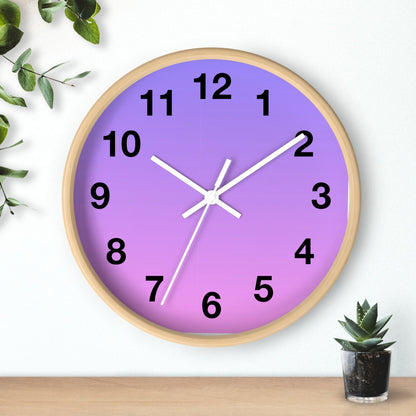 Purple Gradient Wooden Wall Clock, Analog for Home DecorSush Dopamine Decor