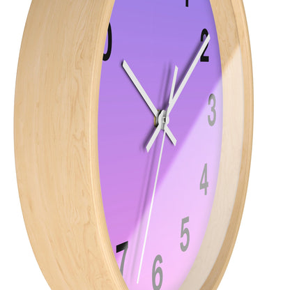 Purple Gradient Wooden Wall Clock, Analog for Home DecorSush Dopamine Decor