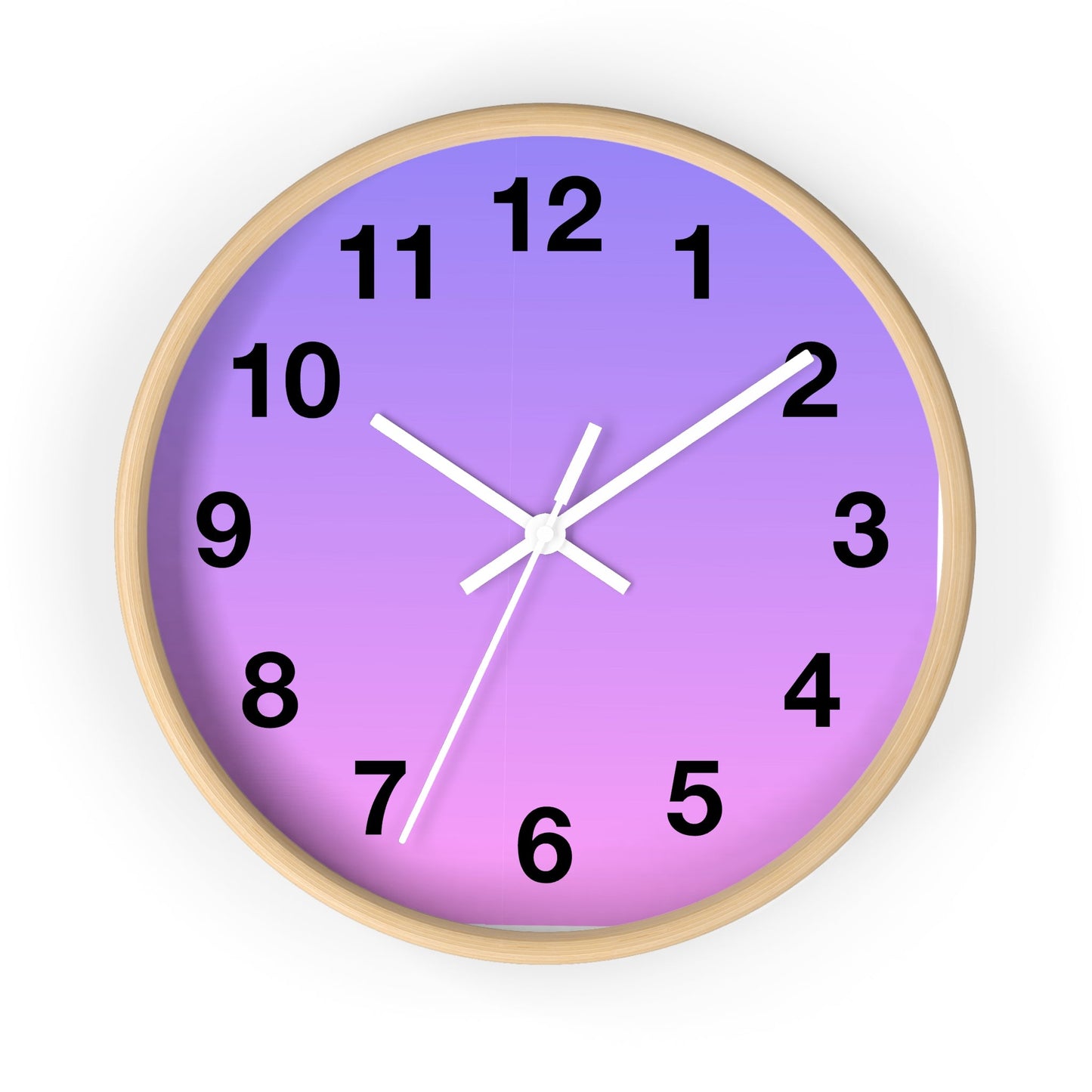 Purple Gradient Wooden Wall Clock, Analog for Home DecorSush Dopamine Decor