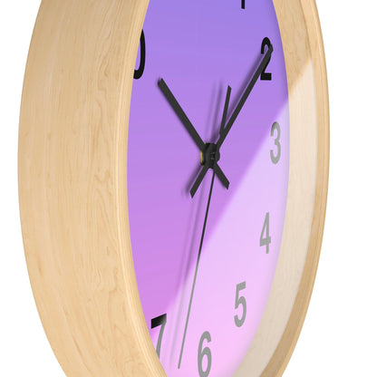 Purple Gradient Wooden Wall Clock, Analog for Home DecorSush Dopamine Decor