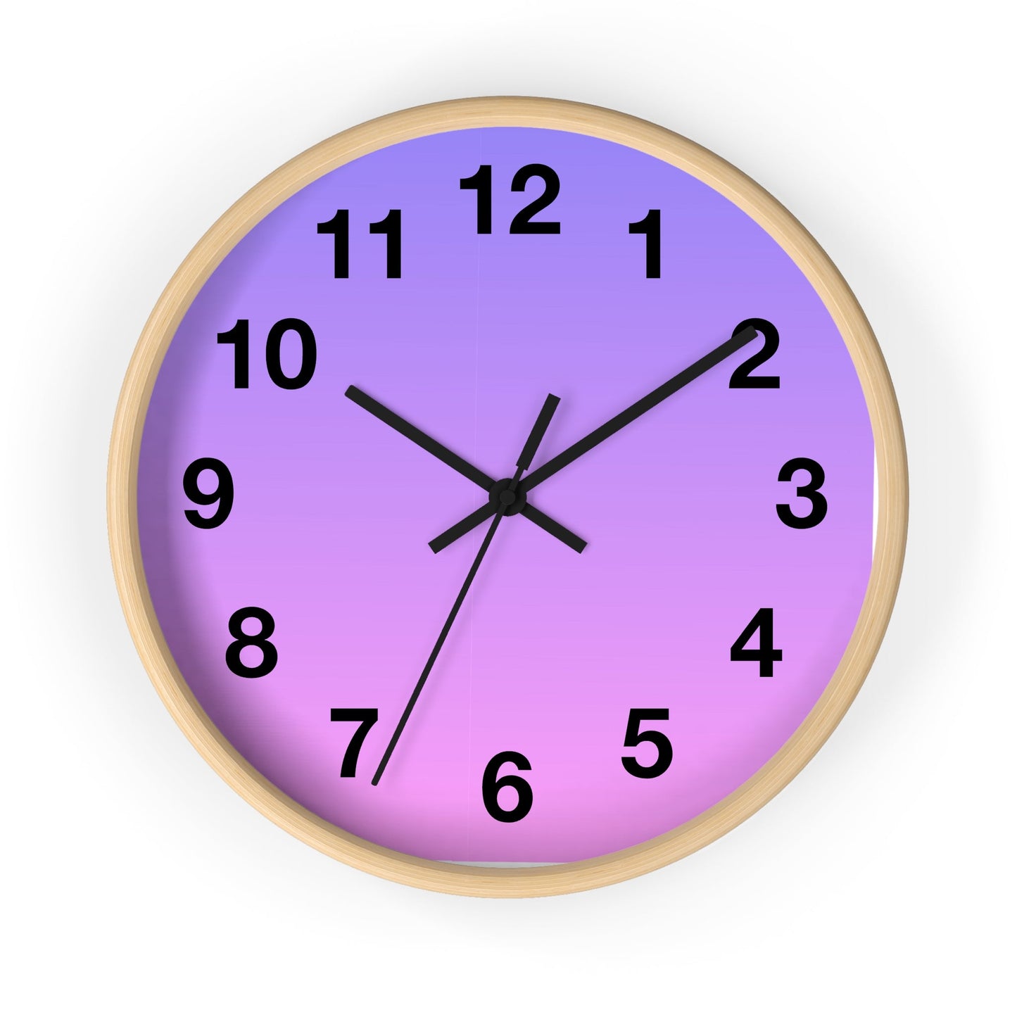 Purple Gradient Wooden Wall Clock, Analog for Home DecorSush Dopamine Decor