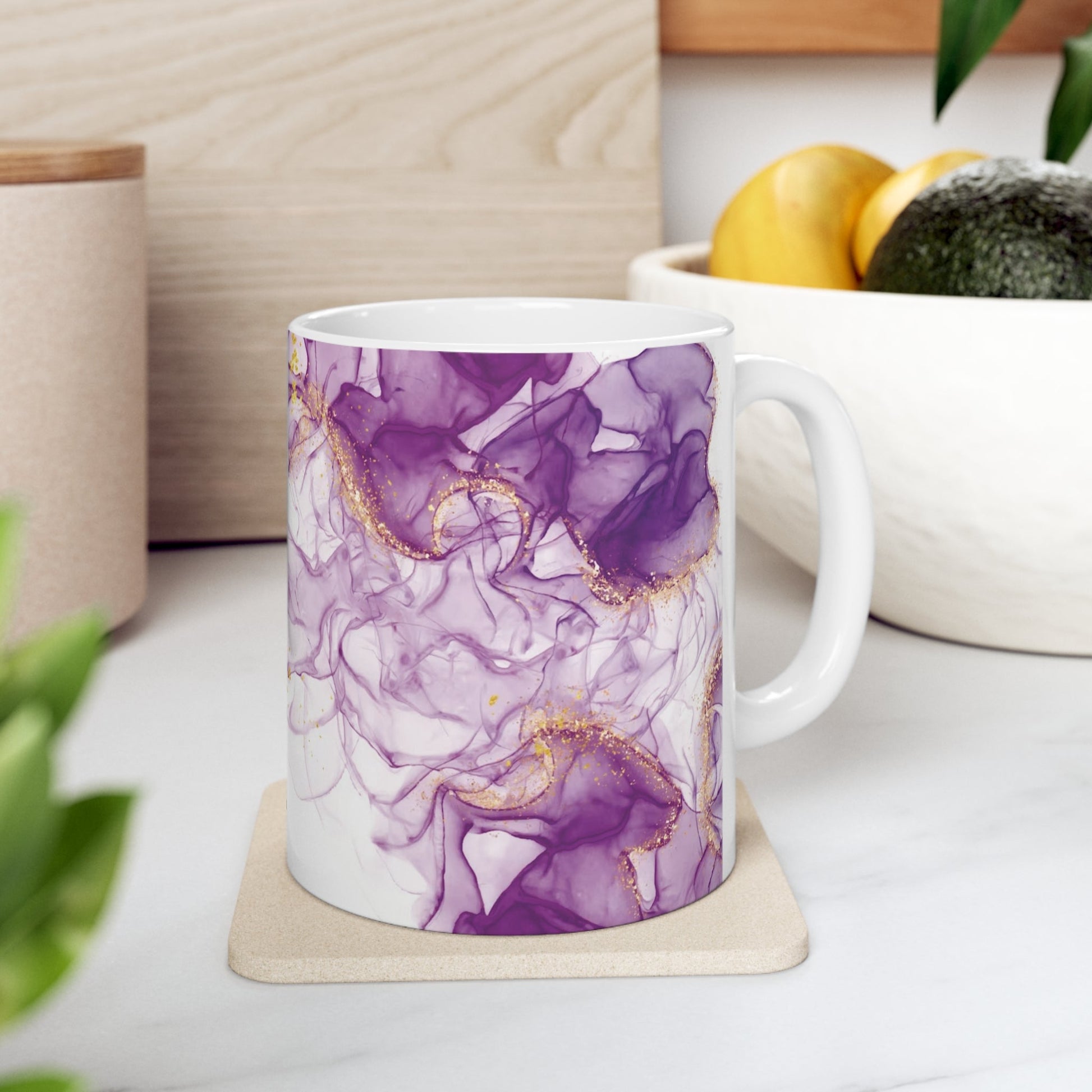 Purple marble design Ceramic Mug 11ozSush Dopamine Decor