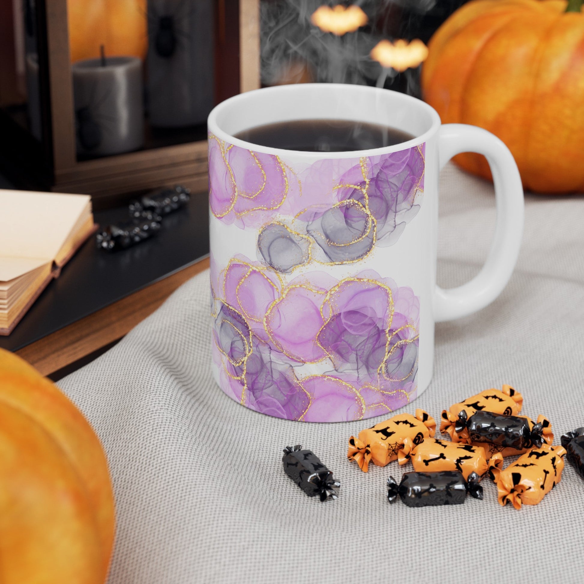 Purple marble design Ceramic Mug 11ozSush Dopamine Decor