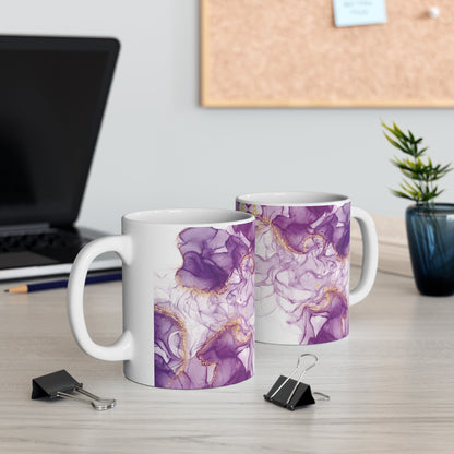 Purple marble design Ceramic Mug 11ozSush Dopamine Decor