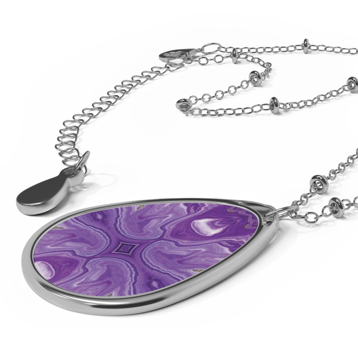 Purple Marble Oval Pendant - Timeless Elegance and Mesmerising Design Necklace | NeckpieceSush Dopamine Decor