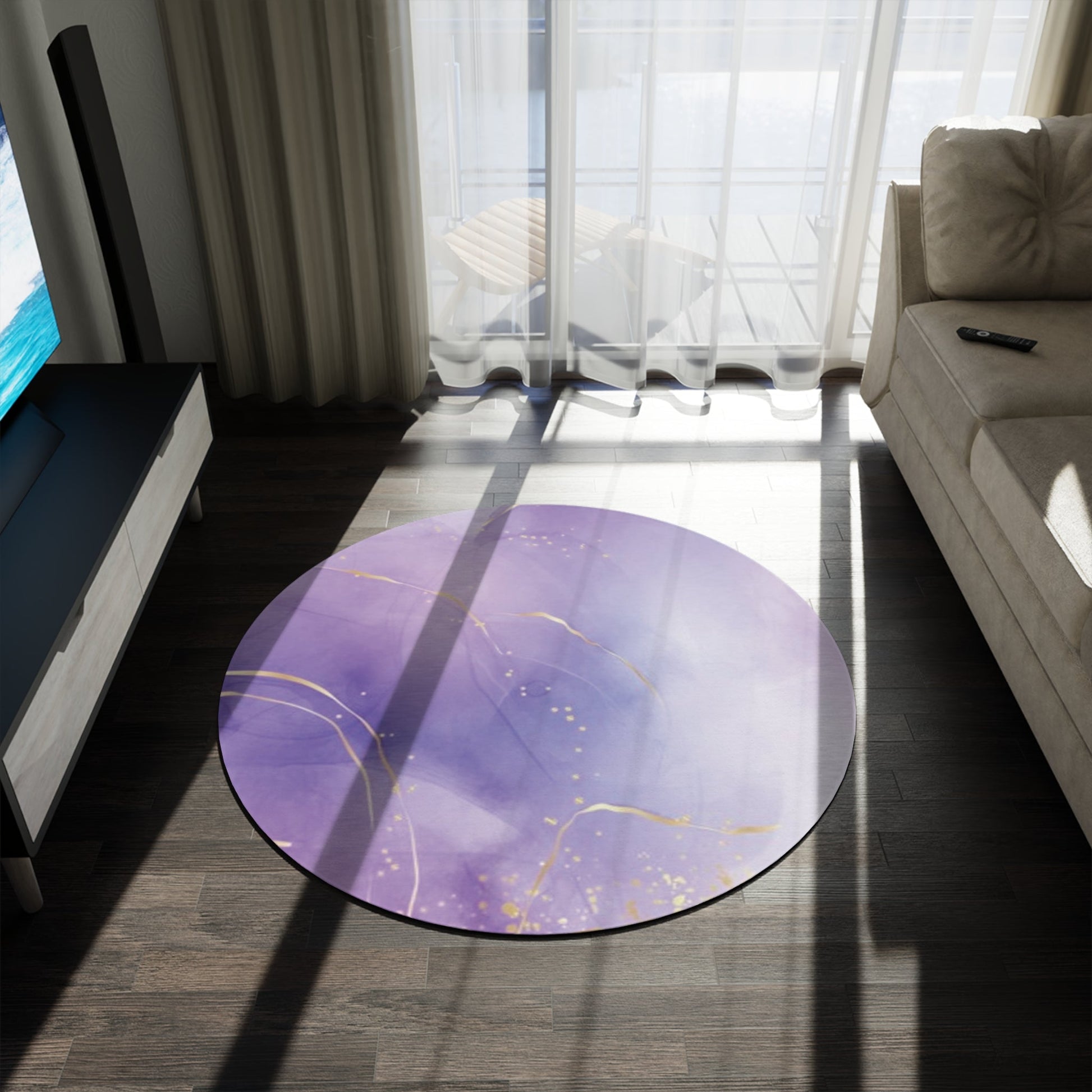 Purple Marble Round Rug, Unique Carpet, Home Decor, Minimalistic CarpetsSush Dopamine Decor