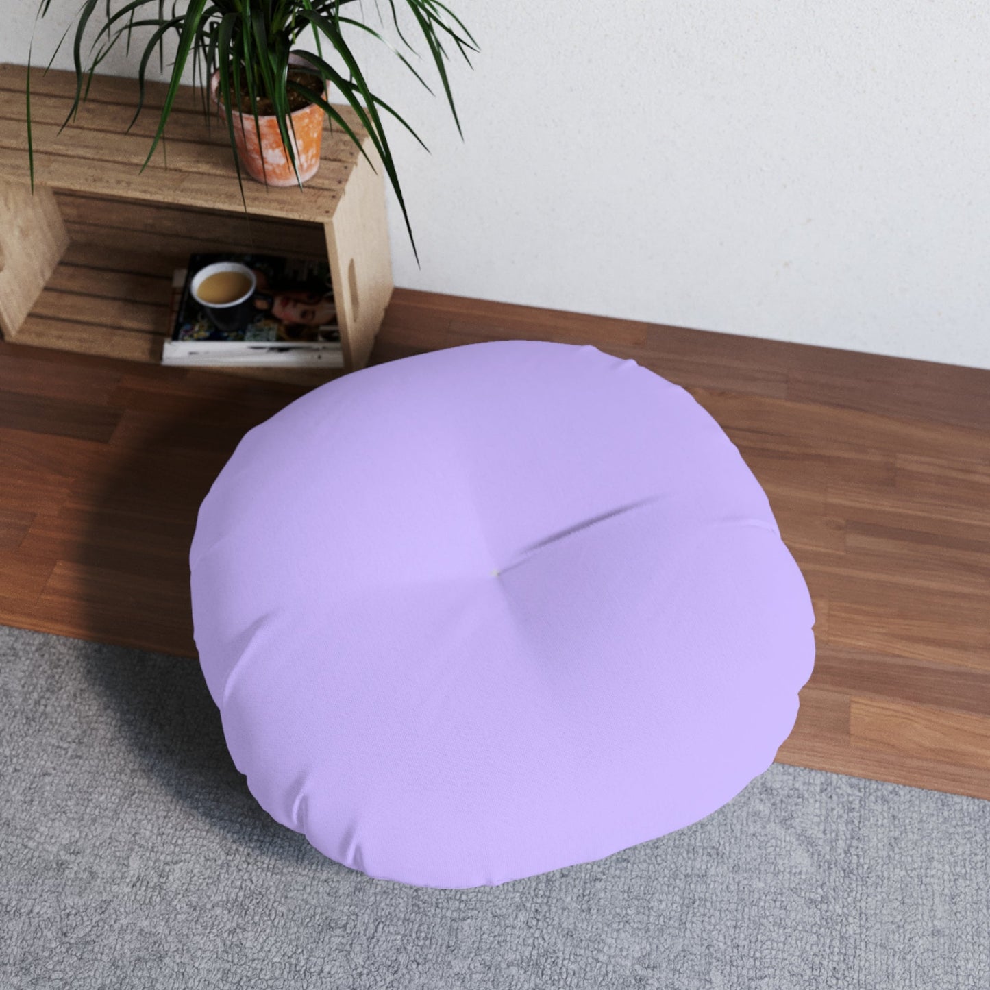 Purple Solid Tufted Floor Pillow, Round Pillow, Living Room Cushion, Home Decor PillowSush Dopamine Decor