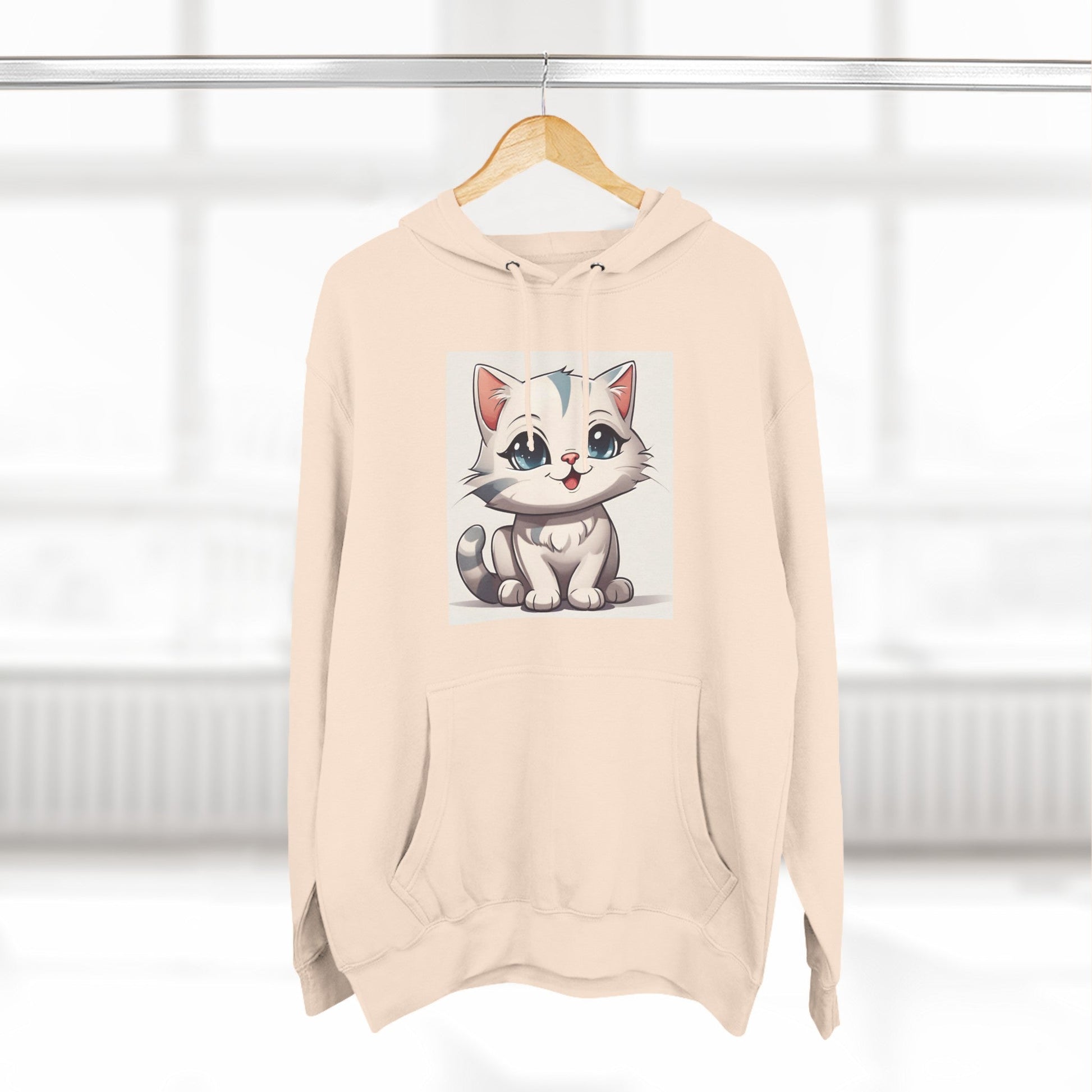 Purr - fect Comfort: Three - Panel Fleece Hoodie for WomenSush Dopamine Decor