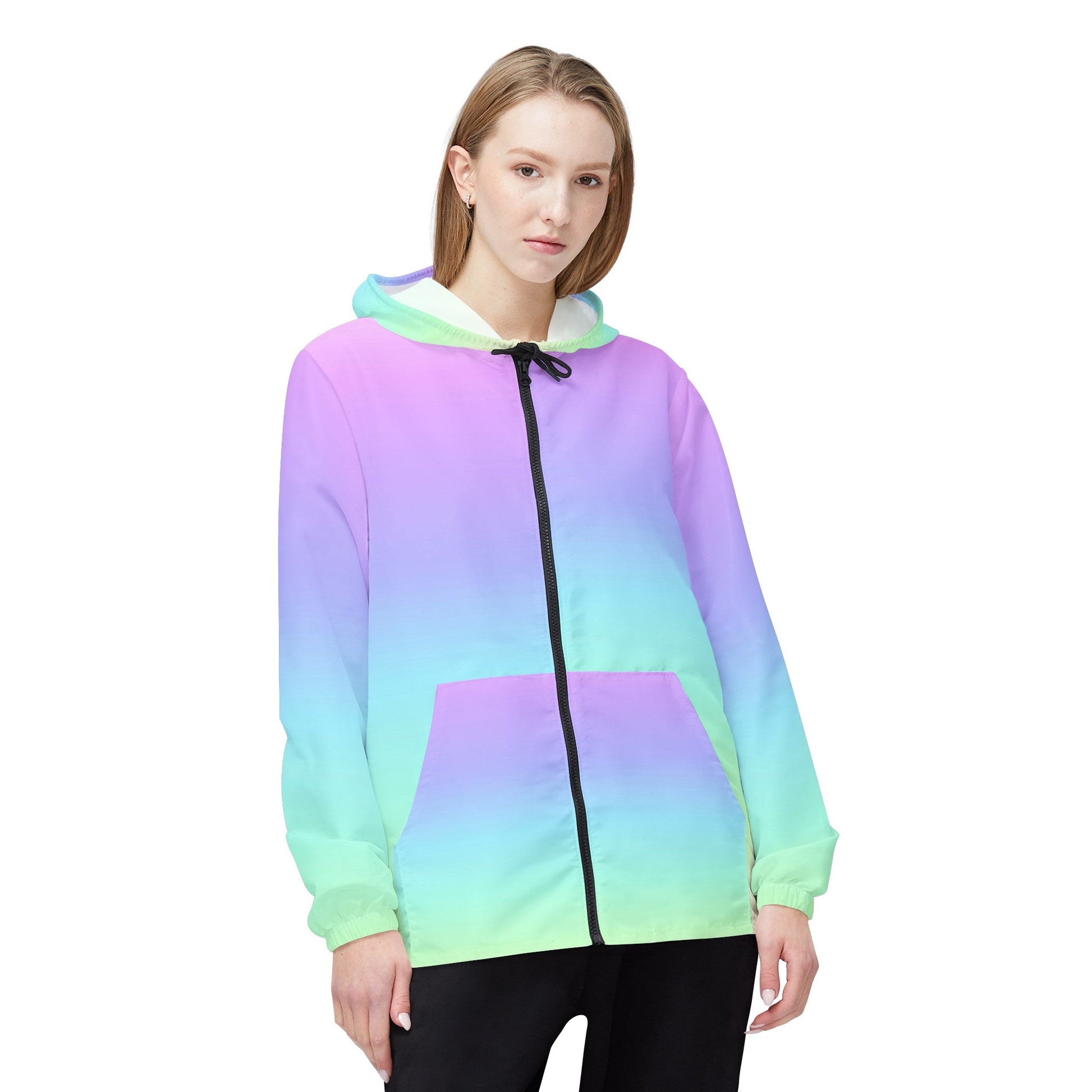 Rainbow Gradient Windbreaker Jacket (AOP)Sush Dopamine Decor