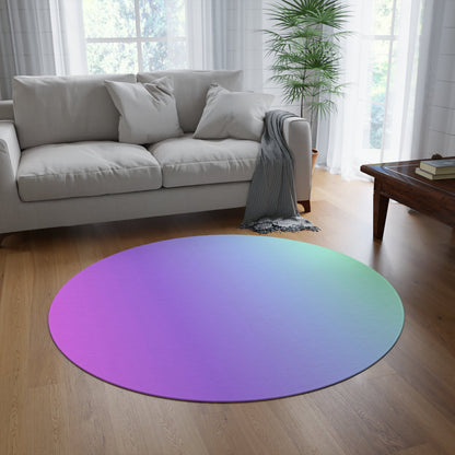 Round Rug, Purple Green GradientSush Dopamine Decor