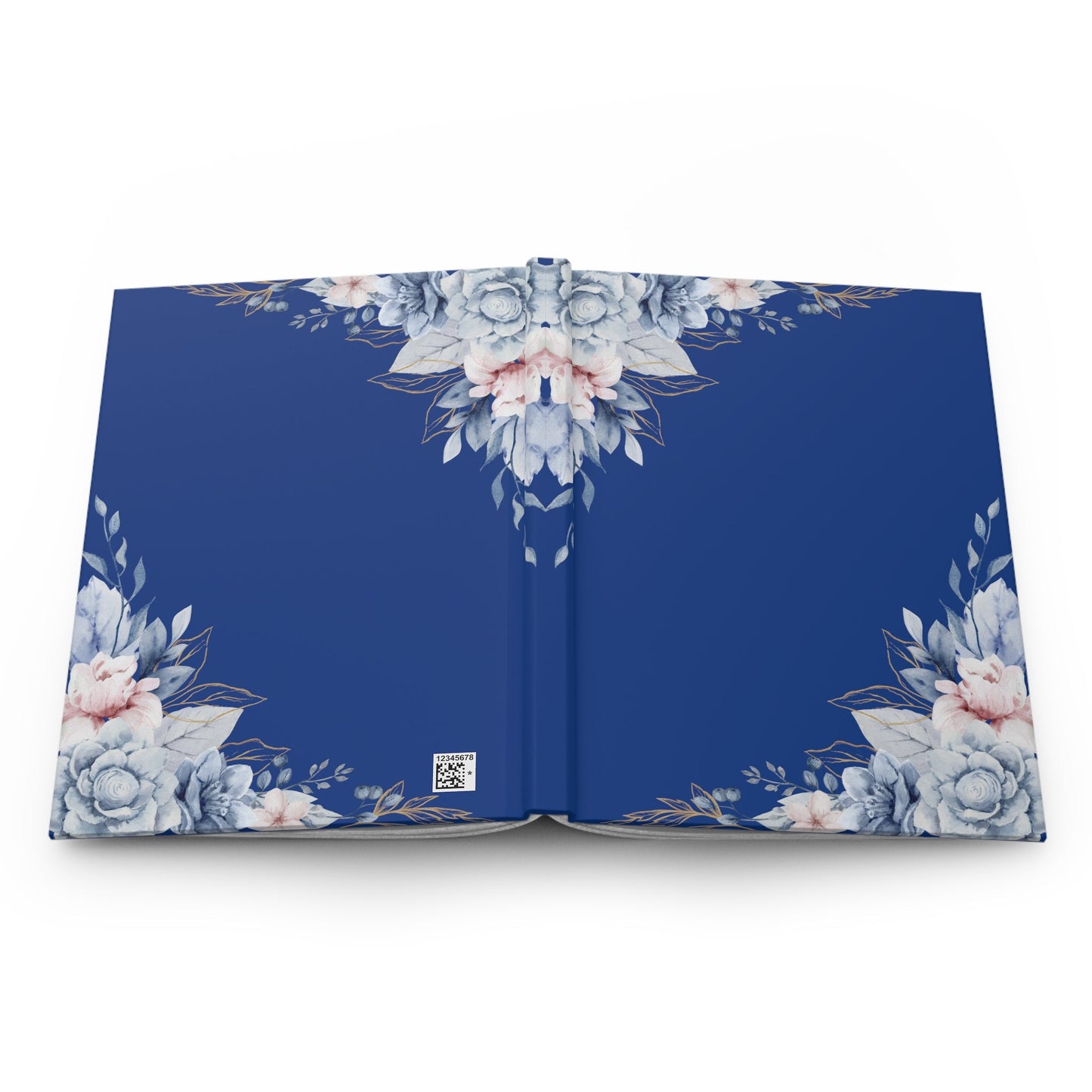 Royal blue floral Hardcover Journal - Blue floral designSush Dopamine Decor