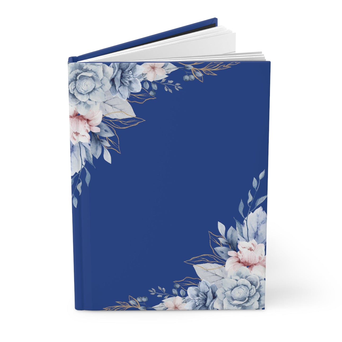 Royal blue floral Hardcover Journal - Blue floral designSush Dopamine Decor