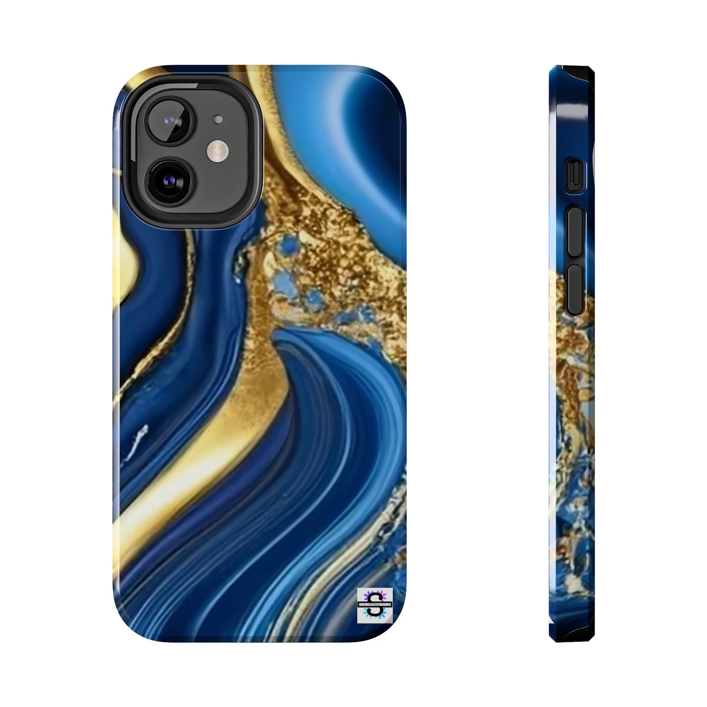 Royal Blue Gold Marble Phone Case | Mobile coverSush Dopamine Decor