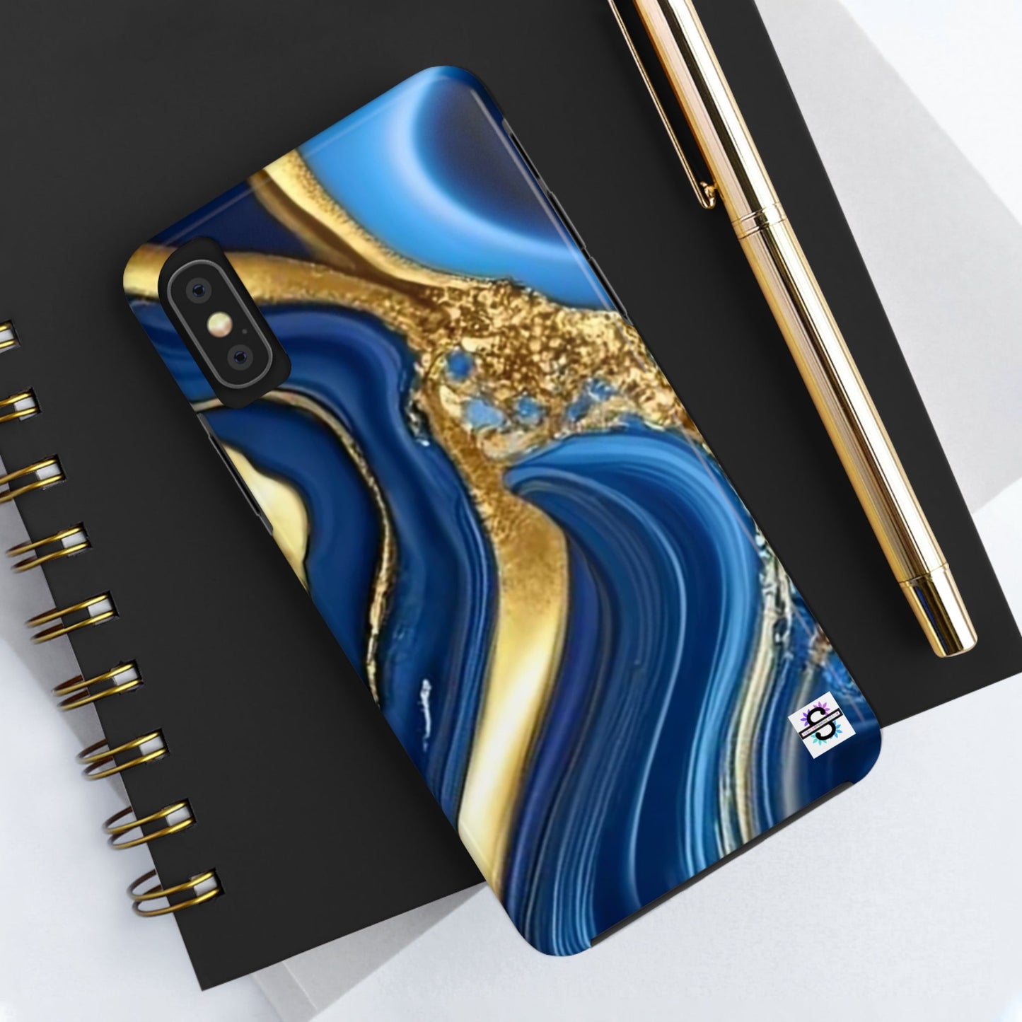 Royal Blue Gold Marble Phone Case | Mobile coverSush Dopamine Decor