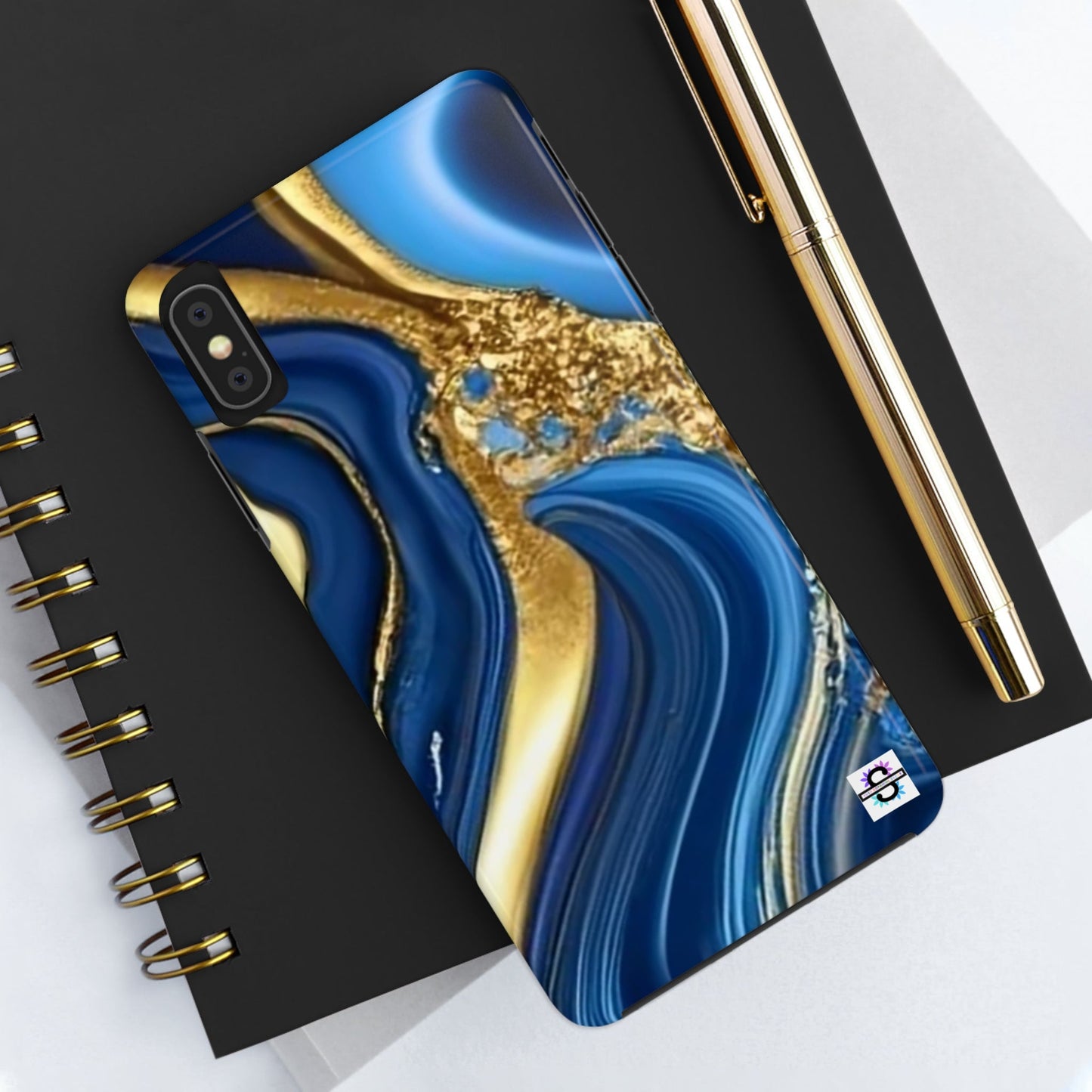 Royal Blue Gold Marble Phone Case | Mobile coverSush Dopamine Decor