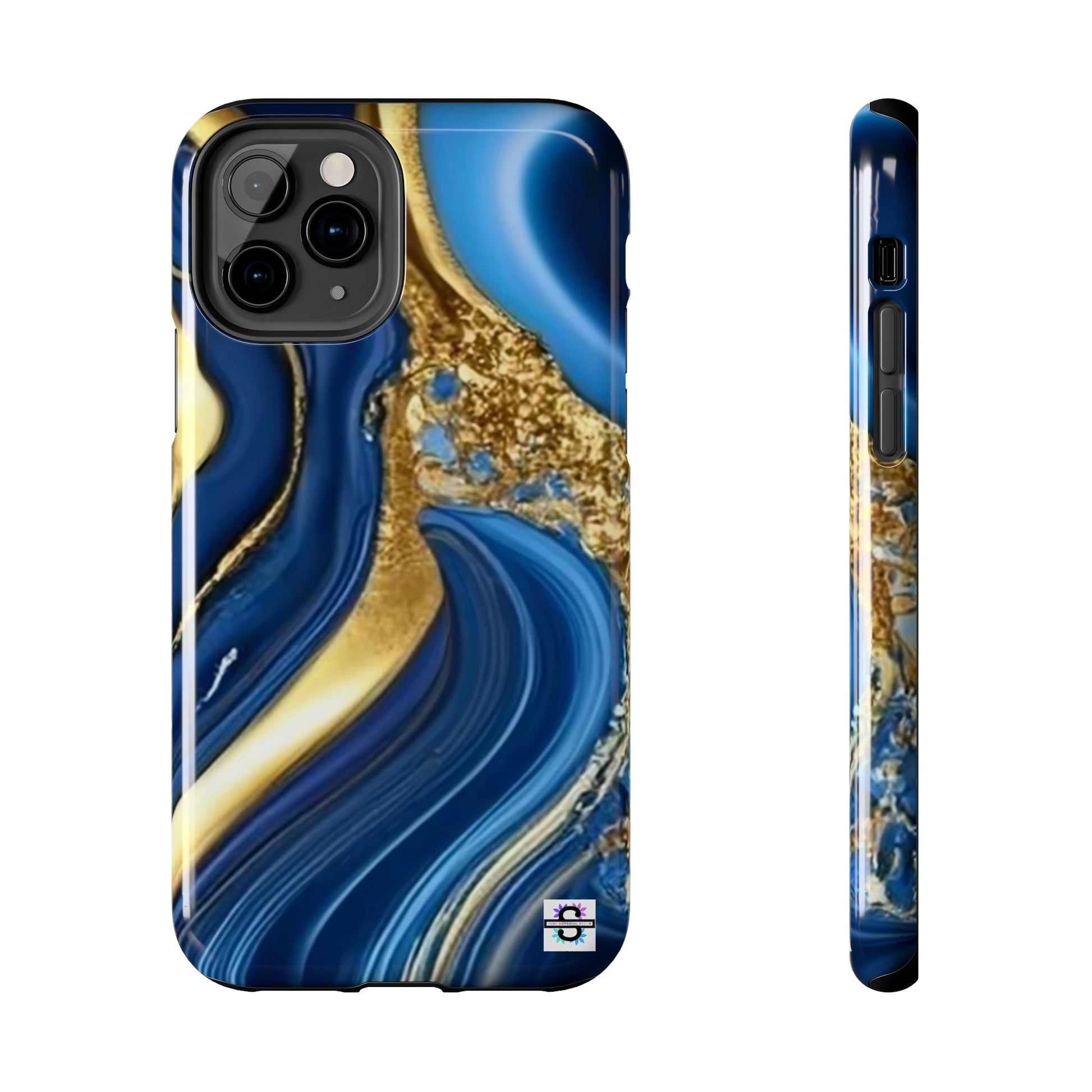 Royal Blue Gold Marble Phone Case | Mobile coverSush Dopamine Decor