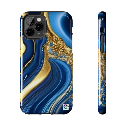 Royal Blue Gold Marble Phone Case | Mobile coverSush Dopamine Decor