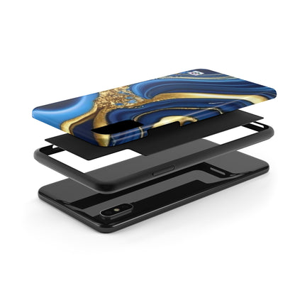 Royal Blue Gold Marble Phone Case | Mobile coverSush Dopamine Decor