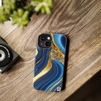 Royal Blue Gold Marble Phone Case | Mobile coverSush Dopamine Decor