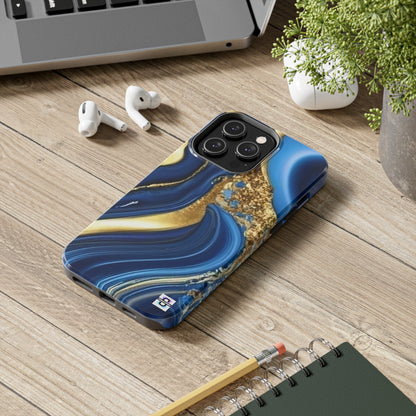 Royal Blue Gold Marble Phone Case | Mobile coverSush Dopamine Decor