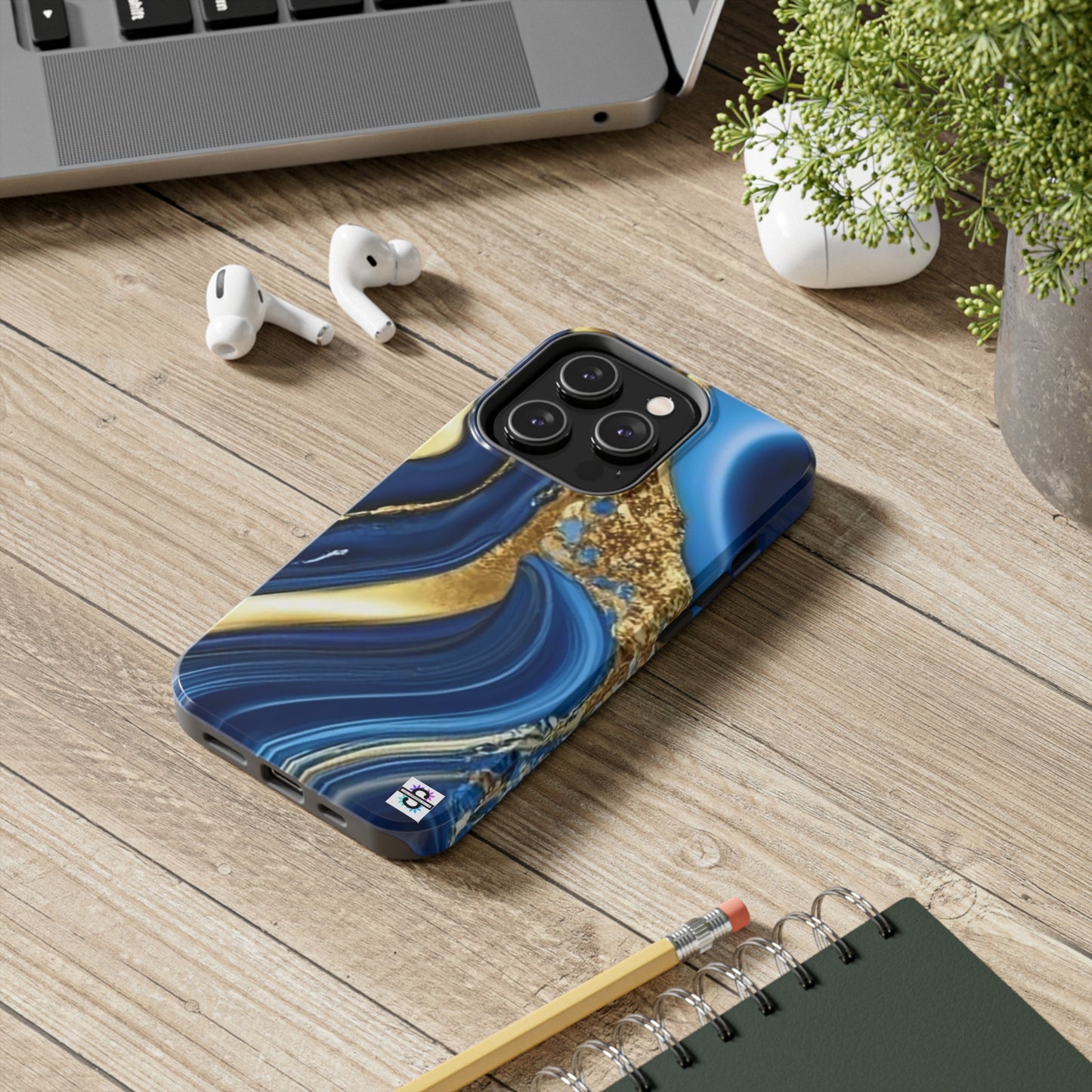 Royal Blue Gold Marble Phone Case | Mobile coverSush Dopamine Decor