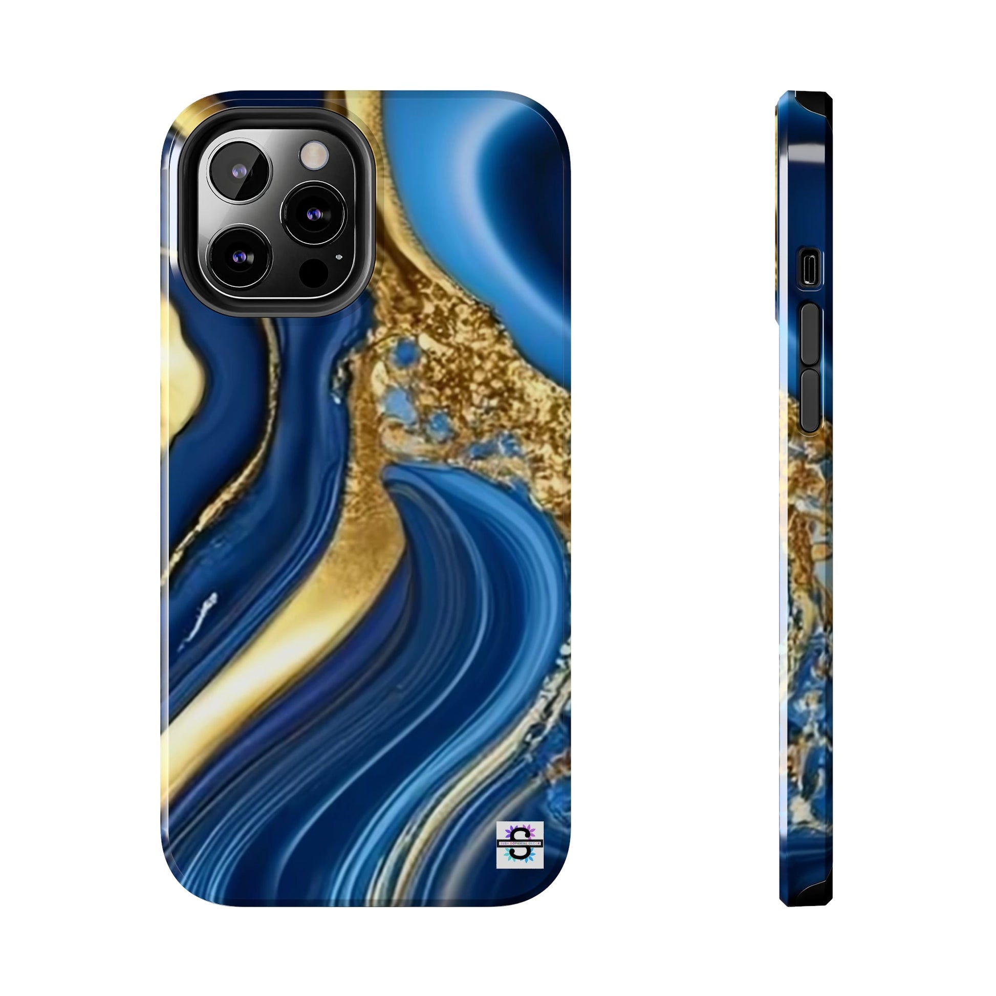 Royal Blue Gold Marble Phone Case | Mobile coverSush Dopamine Decor