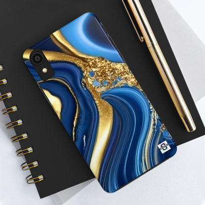 Royal Blue Gold Marble Phone Case | Mobile coverSush Dopamine Decor