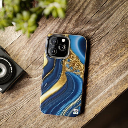 Royal Blue Gold Marble Phone Case | Mobile coverSush Dopamine Decor