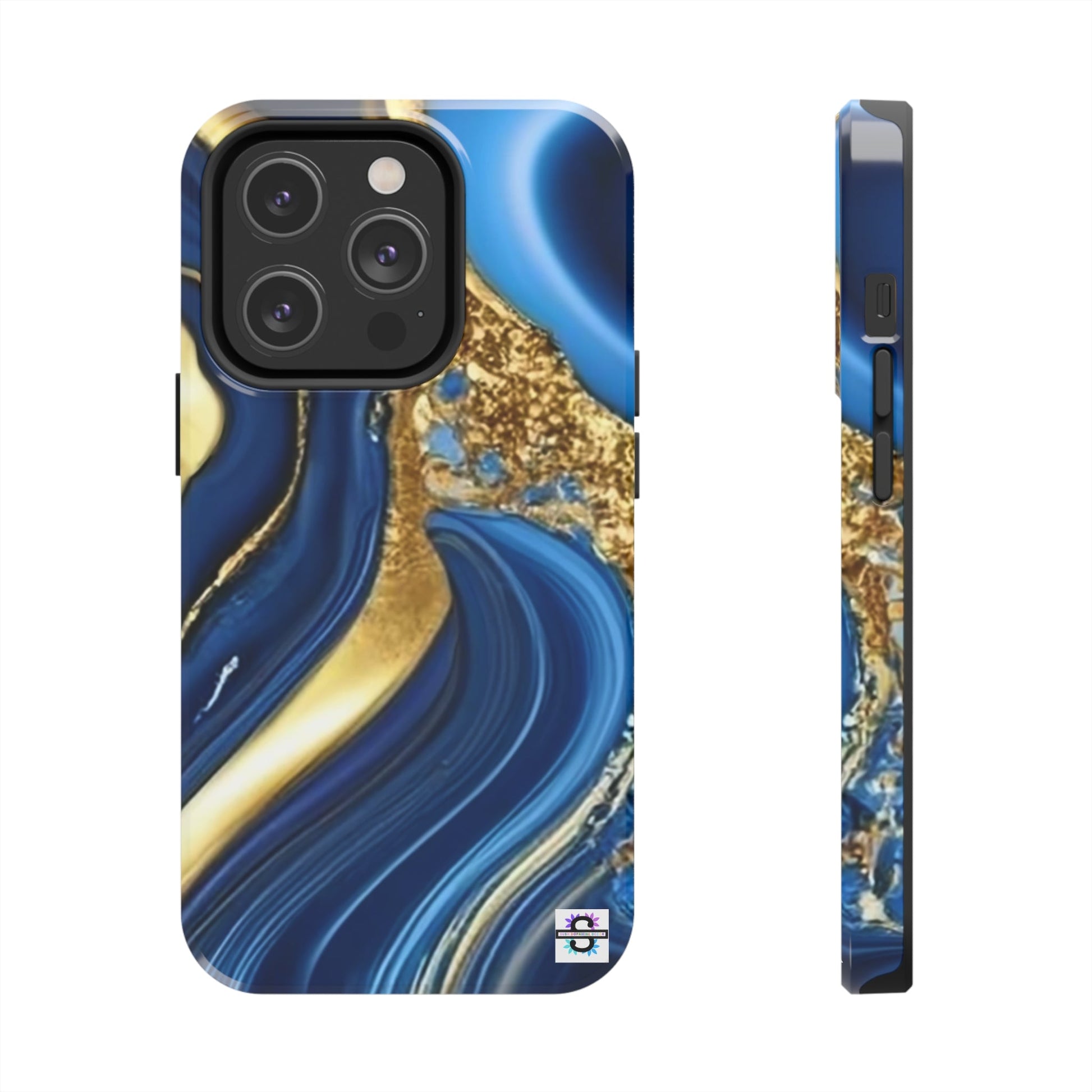 Royal Blue Gold Marble Phone Case | Mobile coverSush Dopamine Decor