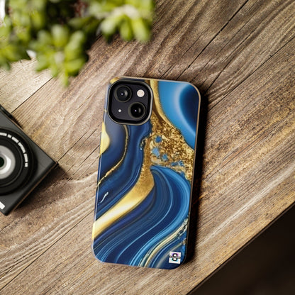 Royal Blue Gold Marble Phone Case | Mobile coverSush Dopamine Decor