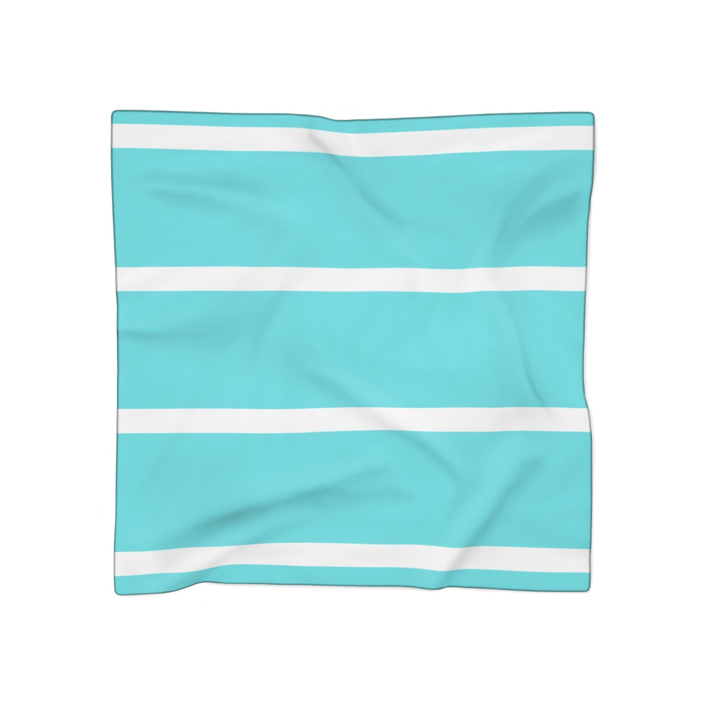 Sea Blue and White Striped Poly Scarf | ApparelsSush Dopamine Decor